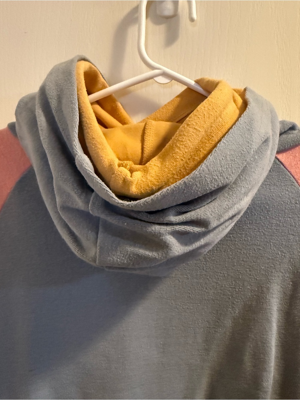 AMPERSAND AVE Gray, Pink & Yellow “DoubleHood” Sweatshirt - Picture 4 of 7